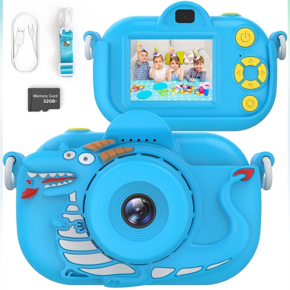 Kids Camera for Boys Age 3-12 Toddlers, 32MP HD Digital Camera for Kids, Boys Bi